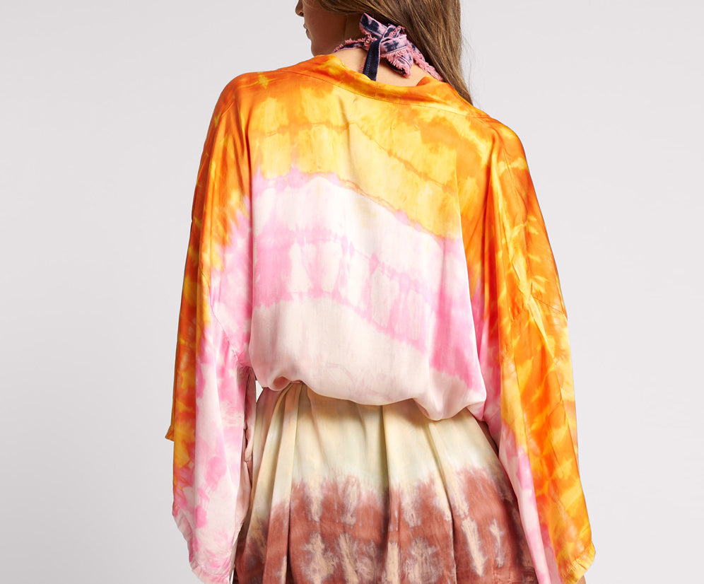 MIRAGE HAND DYED SATIN KIMONO