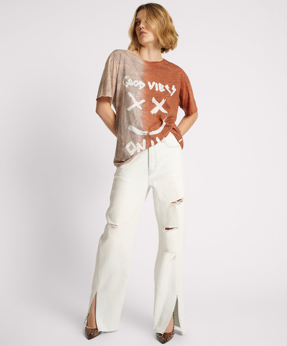 Basic Tees GOOD VIBES ONLY OVERSIZED HAND DYED TEE