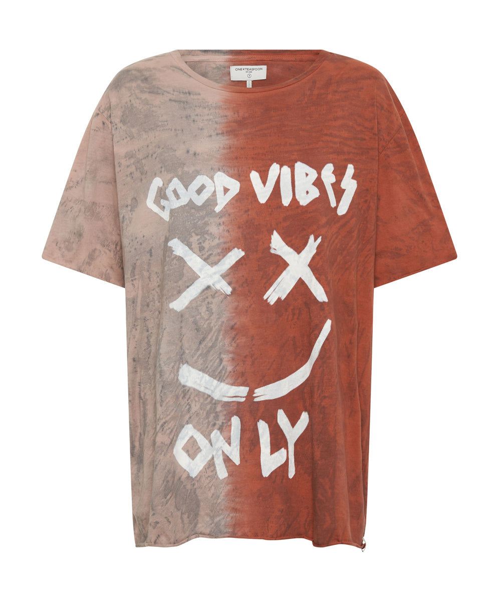 Basic Tees GOOD VIBES ONLY OVERSIZED HAND DYED TEE