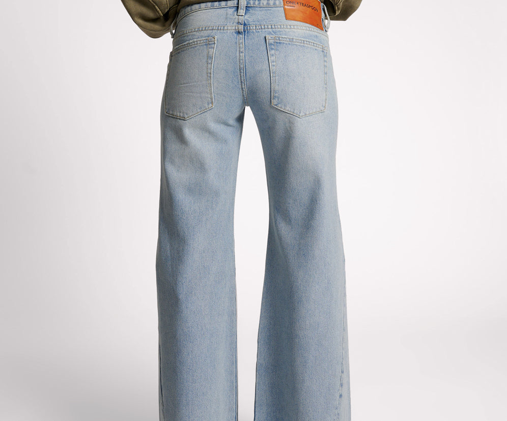 Johnnies Low Waist Wide Leg Denim Jeans - Hendrixe