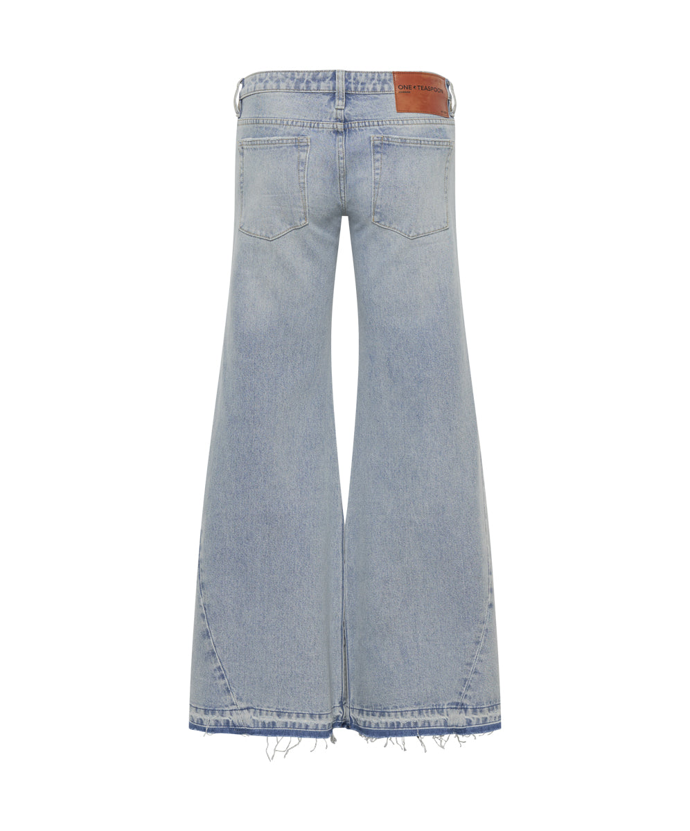 Johnnies Low Waist Wide Leg Denim Jeans - Hendrixe | One Teaspoon