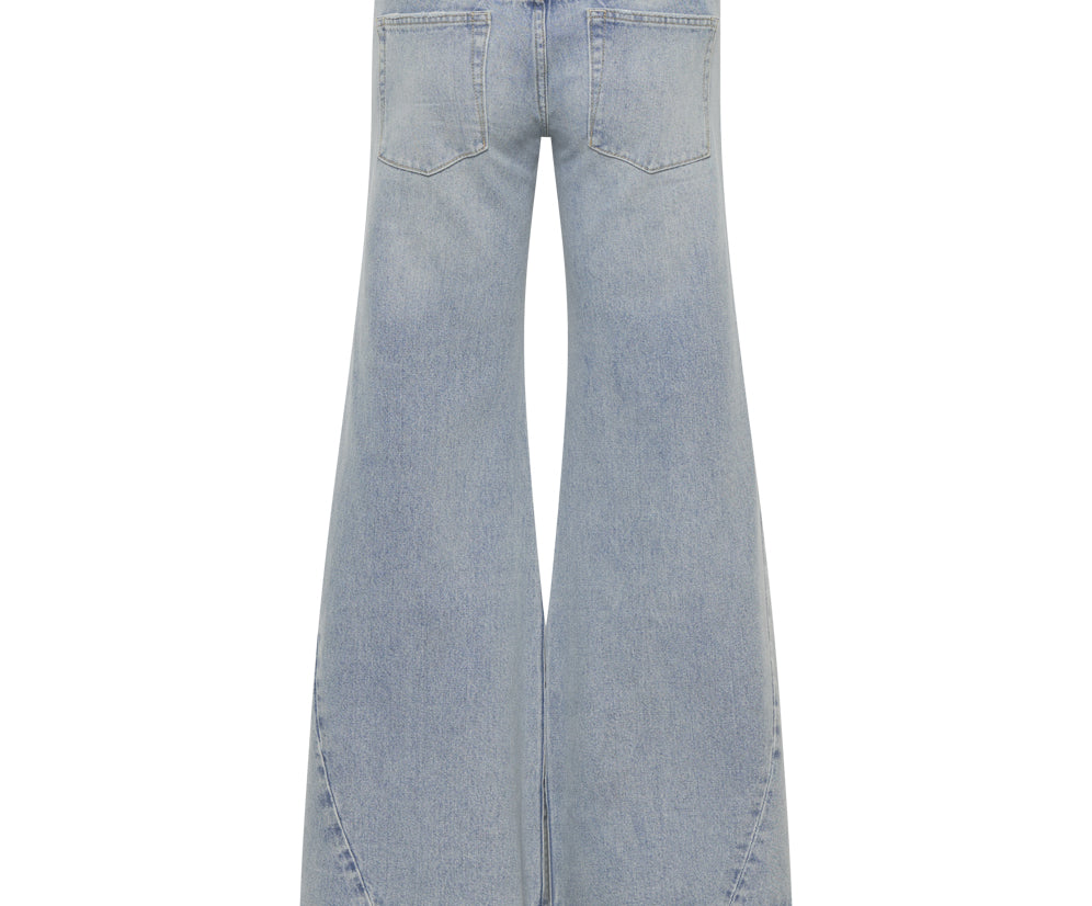 Johnnies Low Waist Wide Leg Denim Jeans - Hendrixe