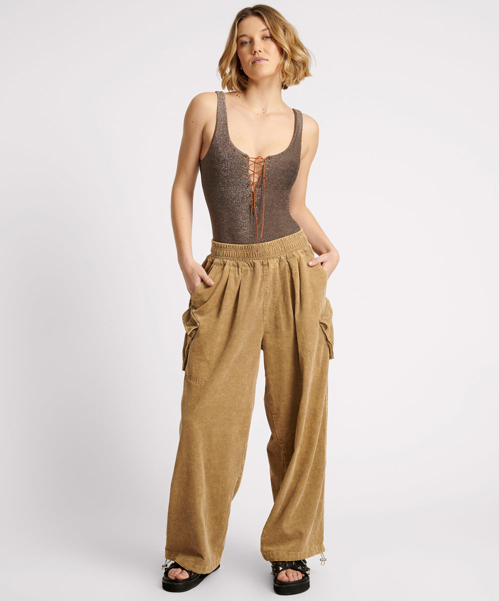 Products CAMEL CORDRUOY PARACHUTE PANTS