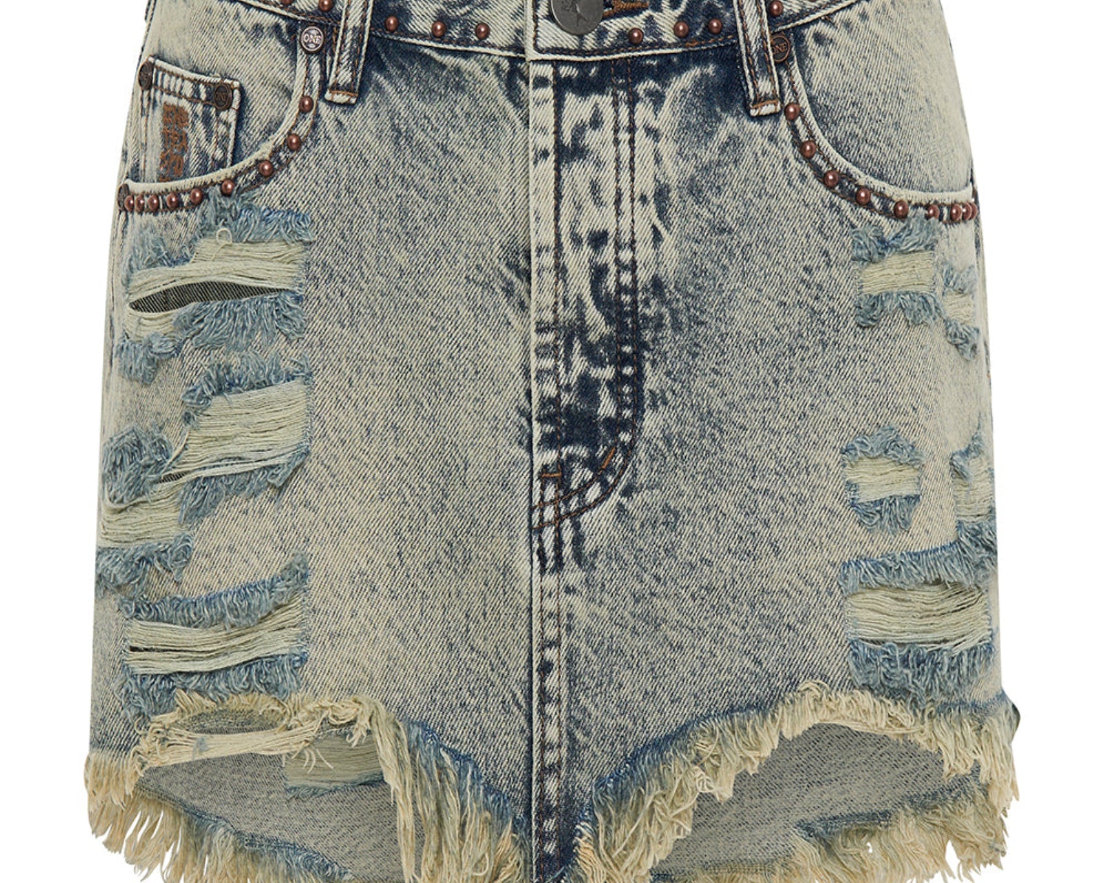 Junkyard Mini Denim Skirt - Blue Dust