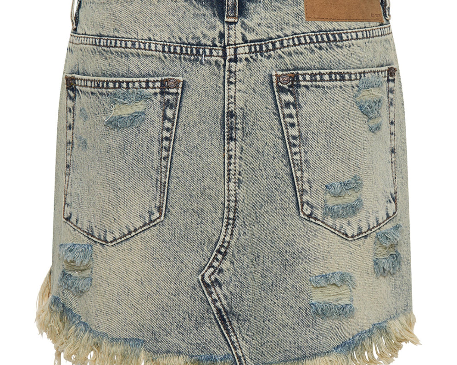Junkyard Mini Denim Skirt - Blue Dust