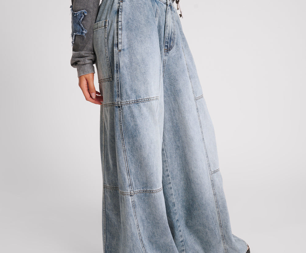 Alima Loose Flowy Palazzo Pants - Blue Swirl - PREORDER (ships in 2 weeks)