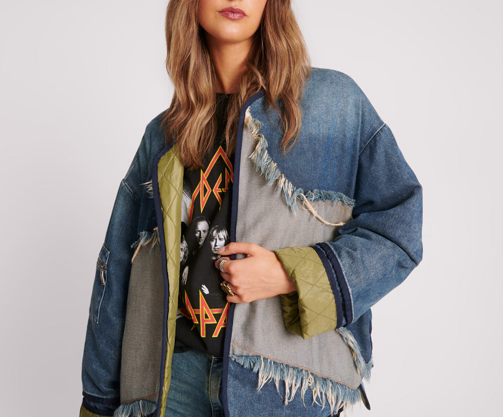 Star Denim Wadded Jacket - Light Memphis Blue