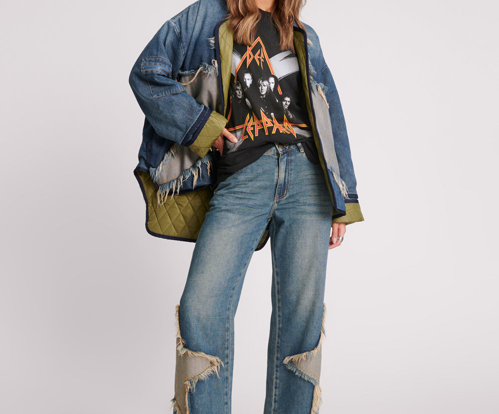 Star Denim Wadded Jacket - Light Memphis Blue