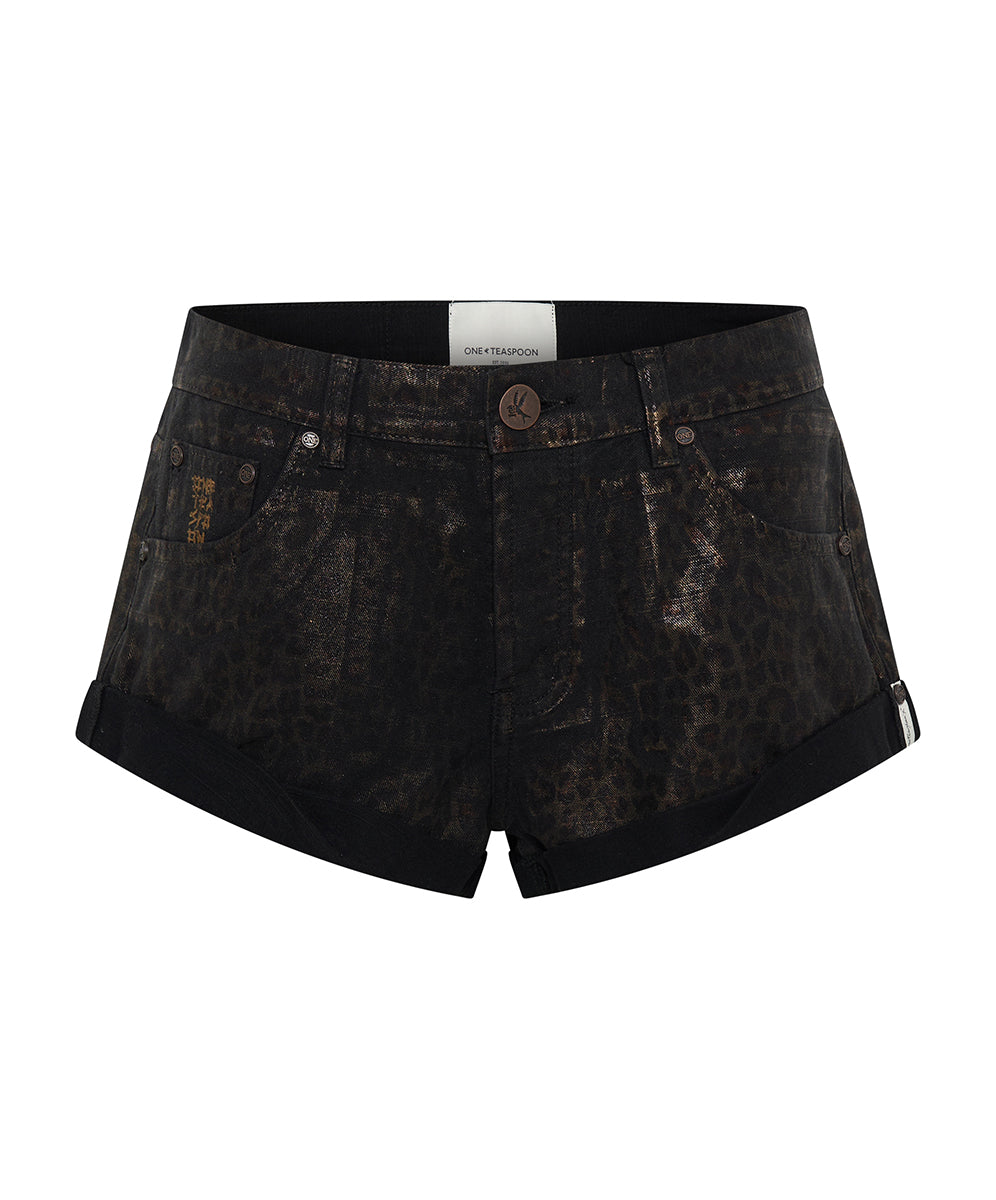 Products Bandits Low Waist Denim Shorts - Night Animal Brown