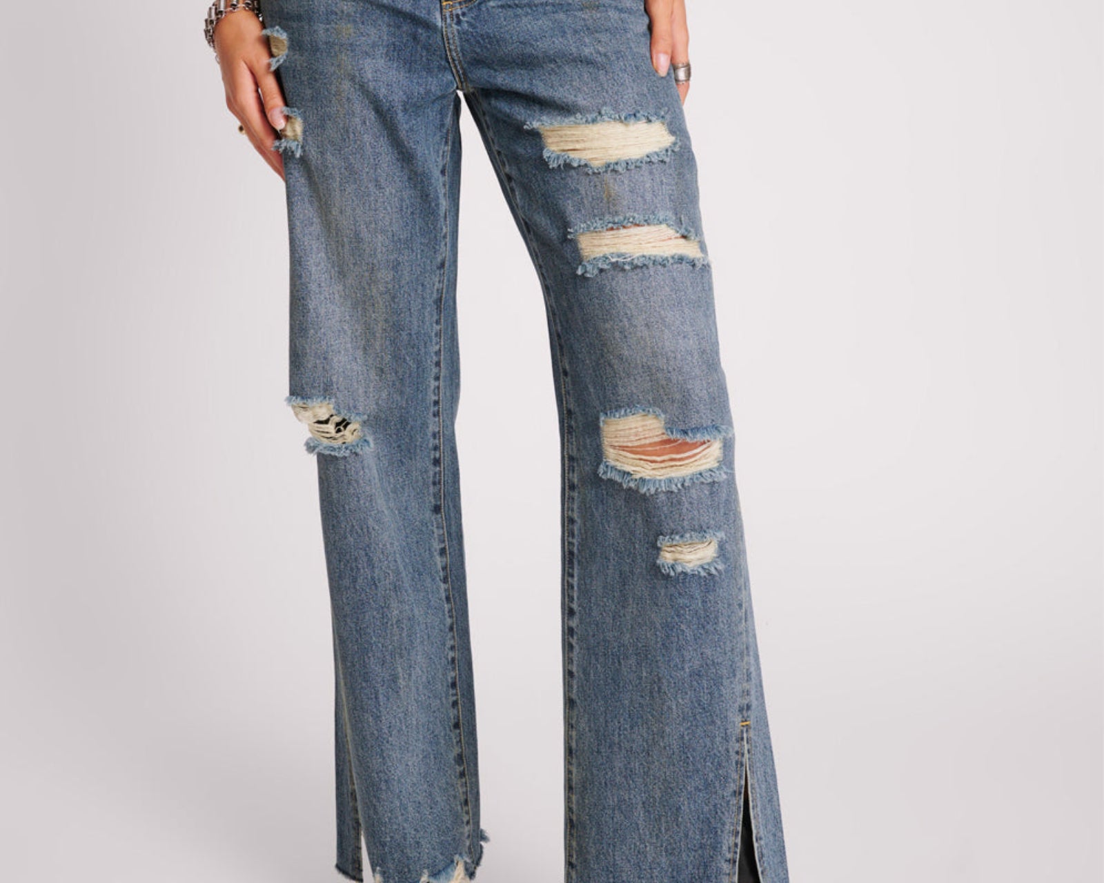 USED BLUE STRAIGHT LEG MID WAIST DENIM BILLIE JEANS