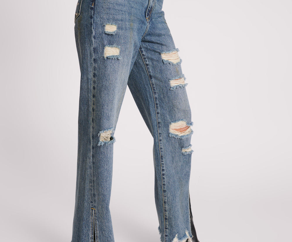 USED BLUE STRAIGHT LEG MID WAIST DENIM BILLIE JEANS