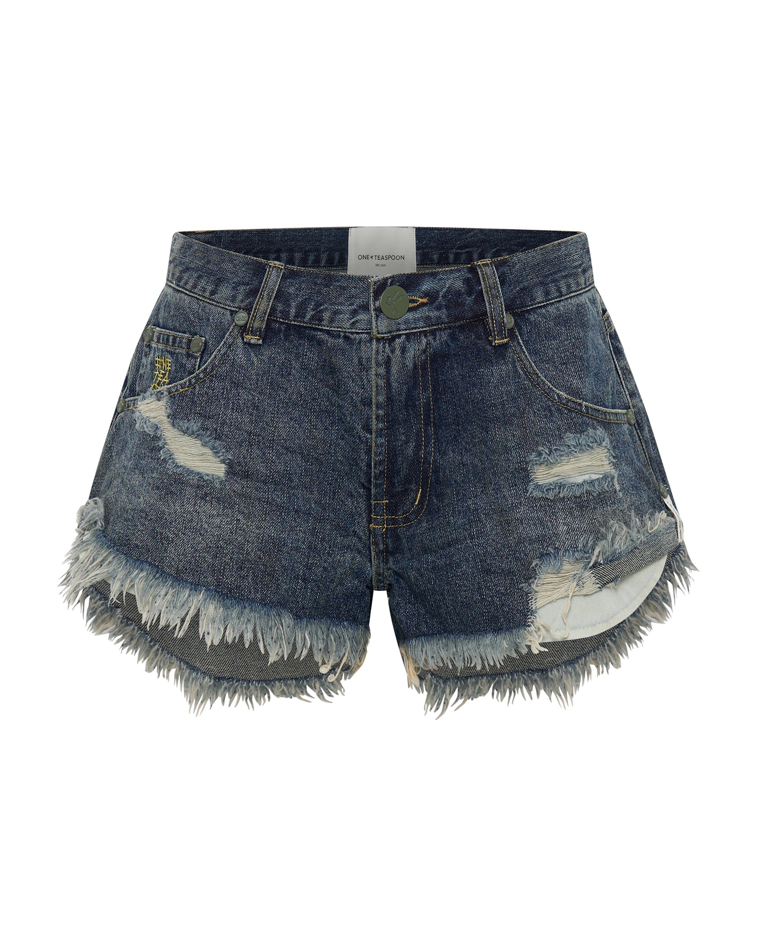 Products Dukes Low Waist Mini Denim Shorts - Used Blue