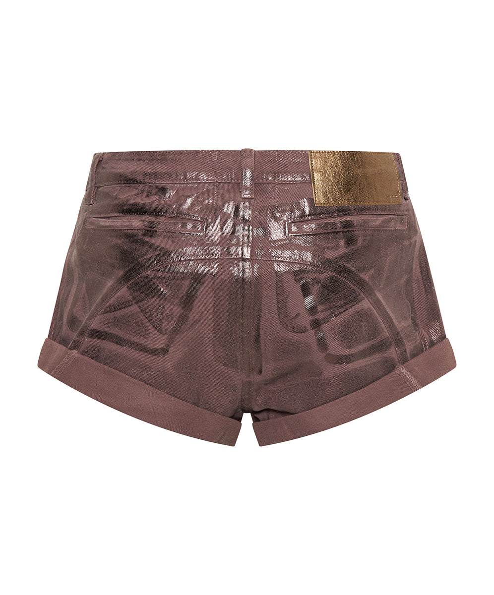 Cadet Bandits Low Waist Denim Shorts - Bronze Chocolate Brown