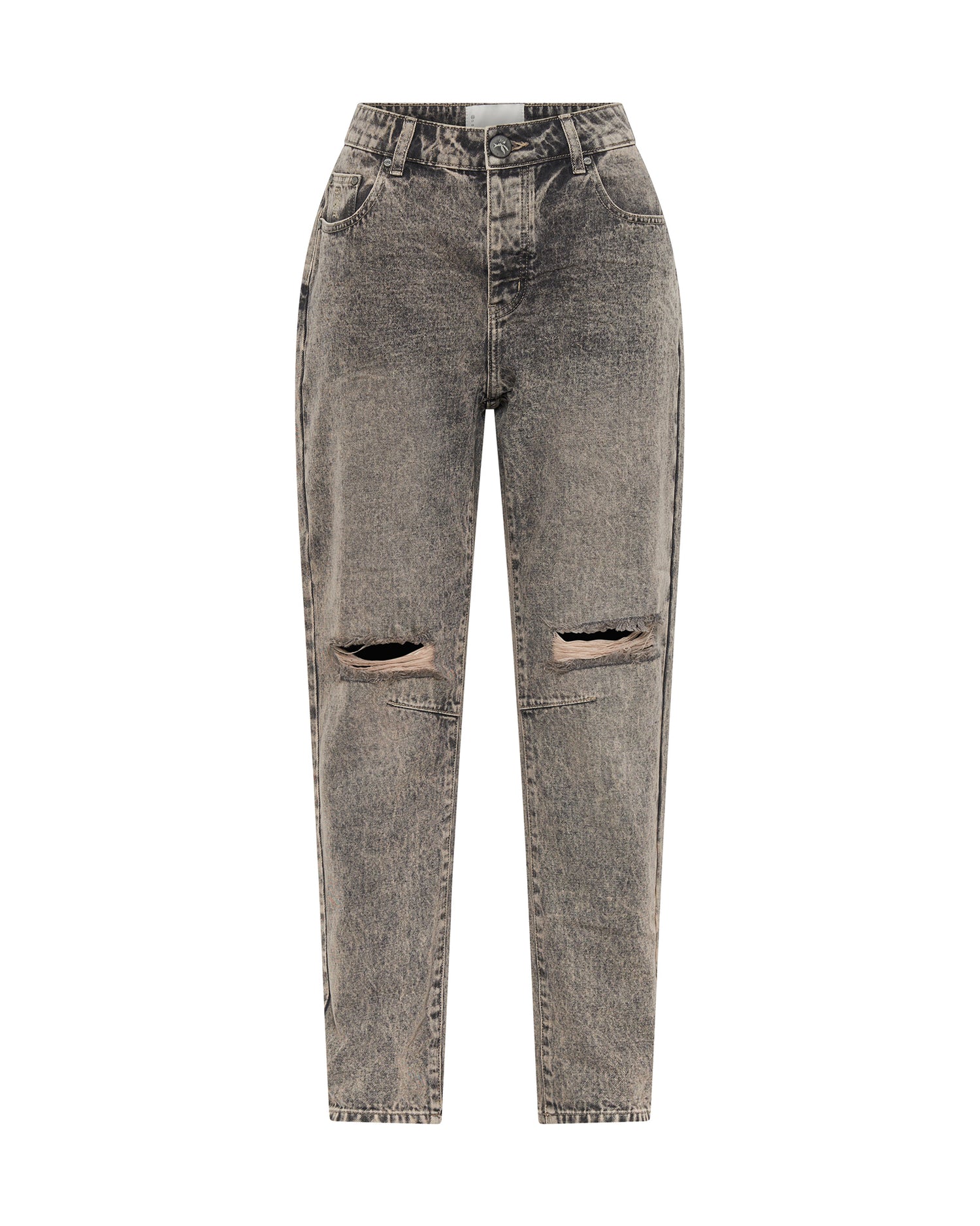 Saints Low Waist Boyfriend Denim Jeans - Dusty Smoke