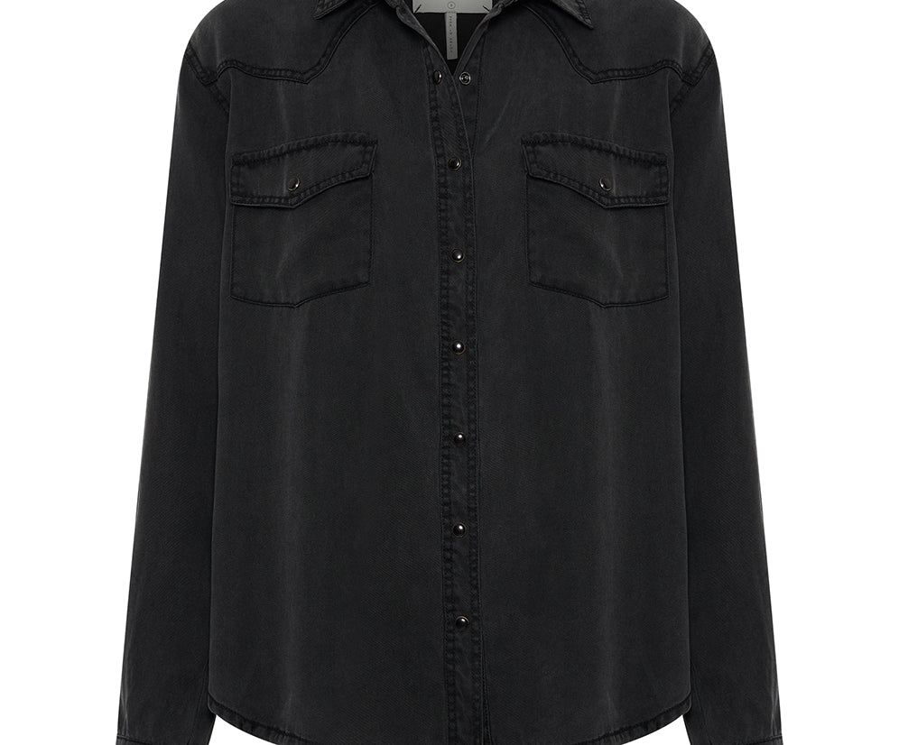 Tencel Western Shirt - Soft Black