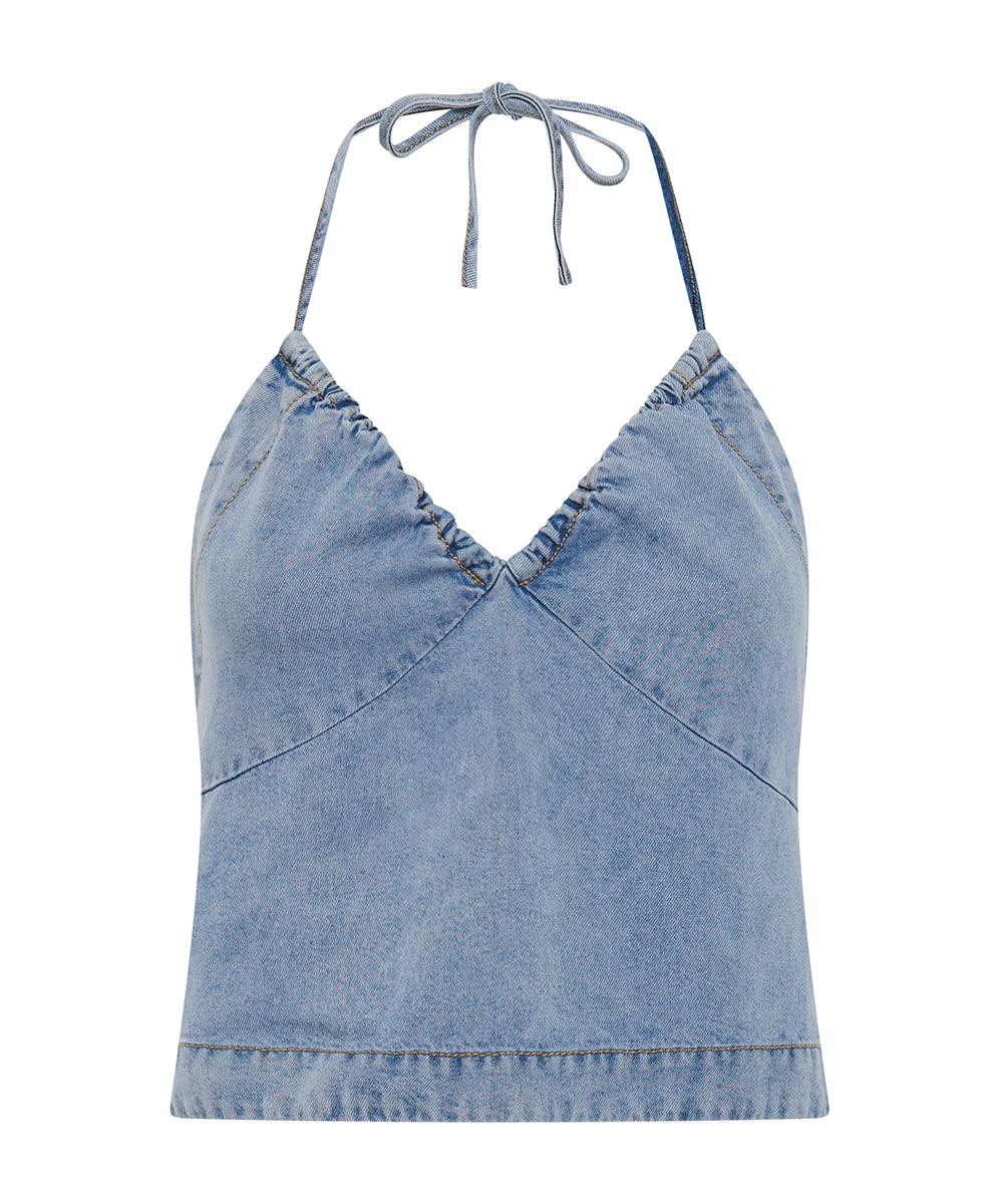 Tencel Halter Top - Soft Blue