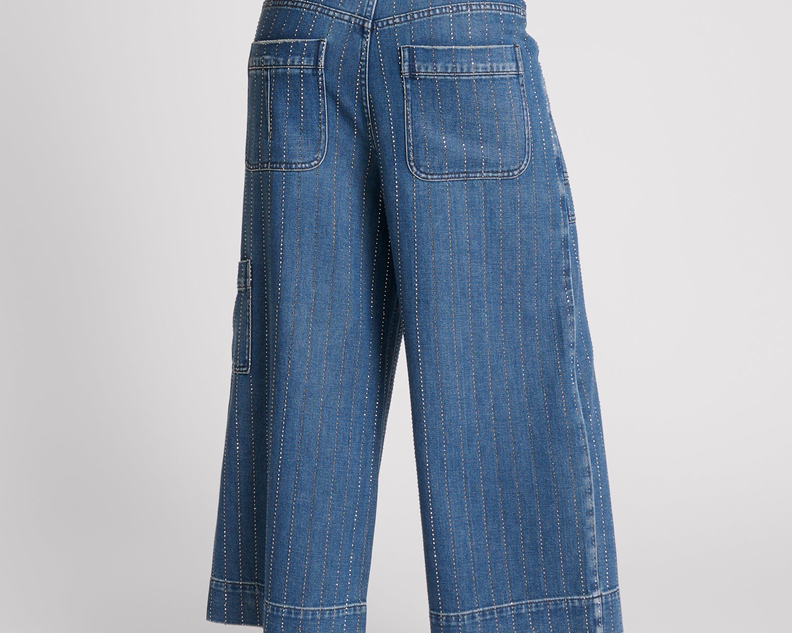 Bad Boys High Waist Wide Leg Denim Jeans - Glitter Highway