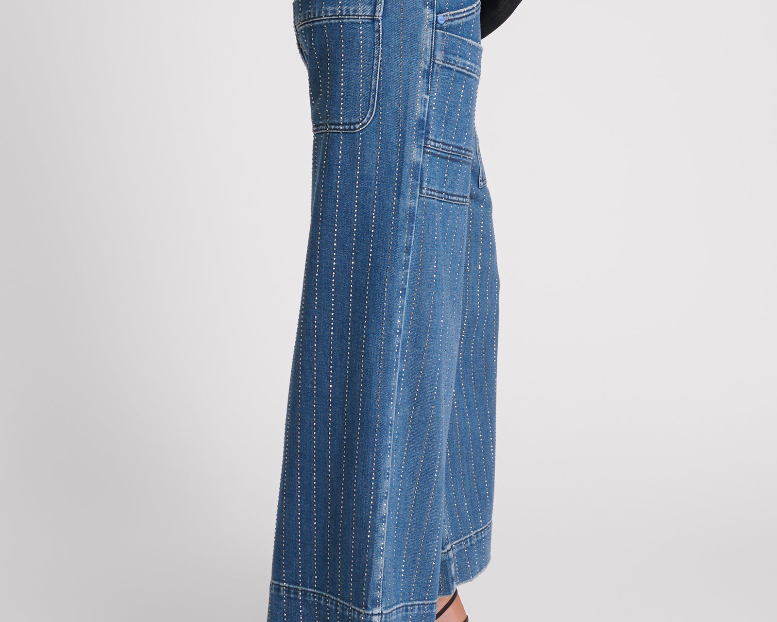 Bad Boys High Waist Wide Leg Denim Jeans - Glitter Highway