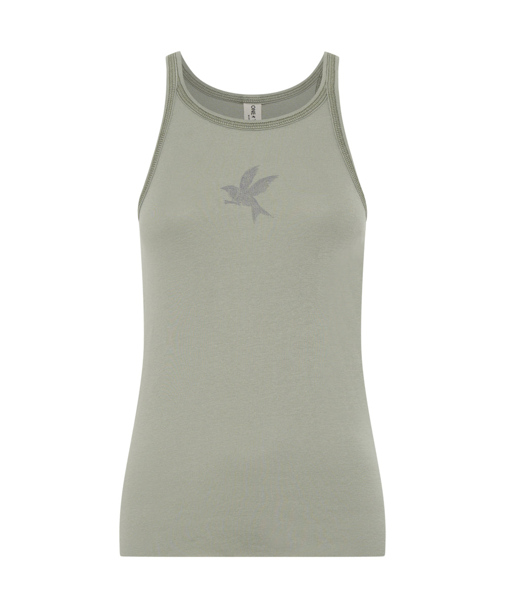 Last Stock SAGE ONE TEASPOON FINE RIB SINGLET
