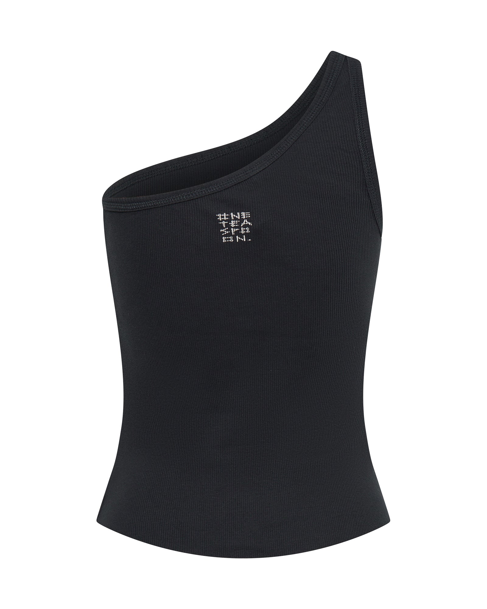 Asymmetrical Rib Tank Top - Washed Black | One Teaspoon