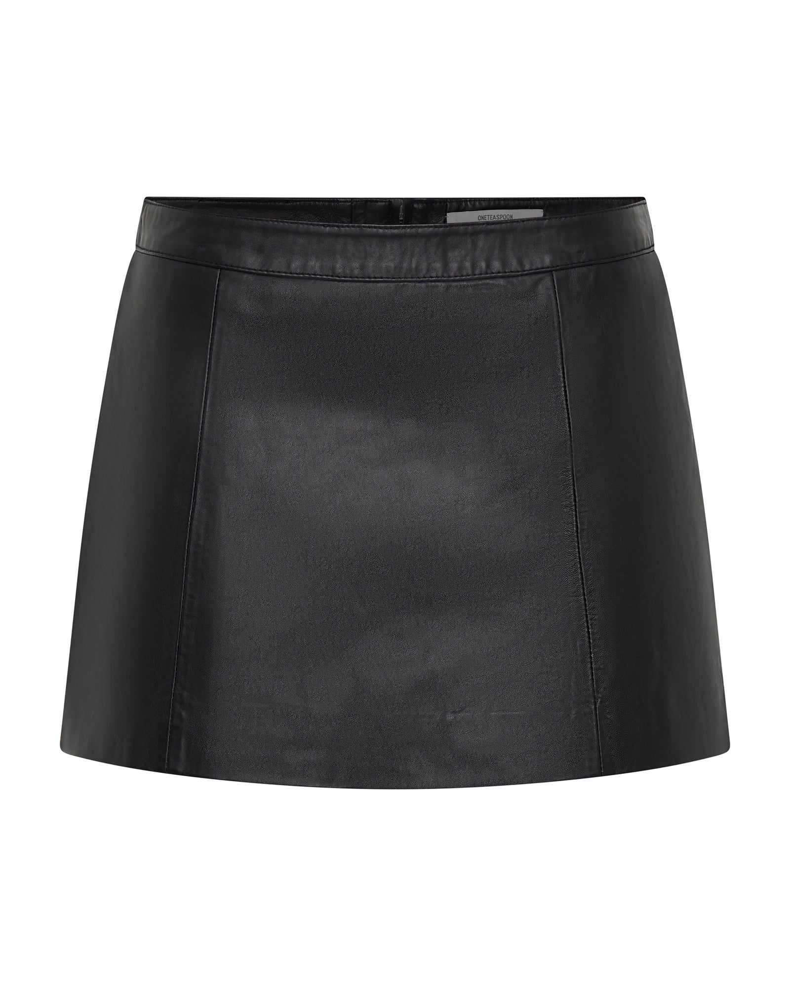 leather a line mini skirt