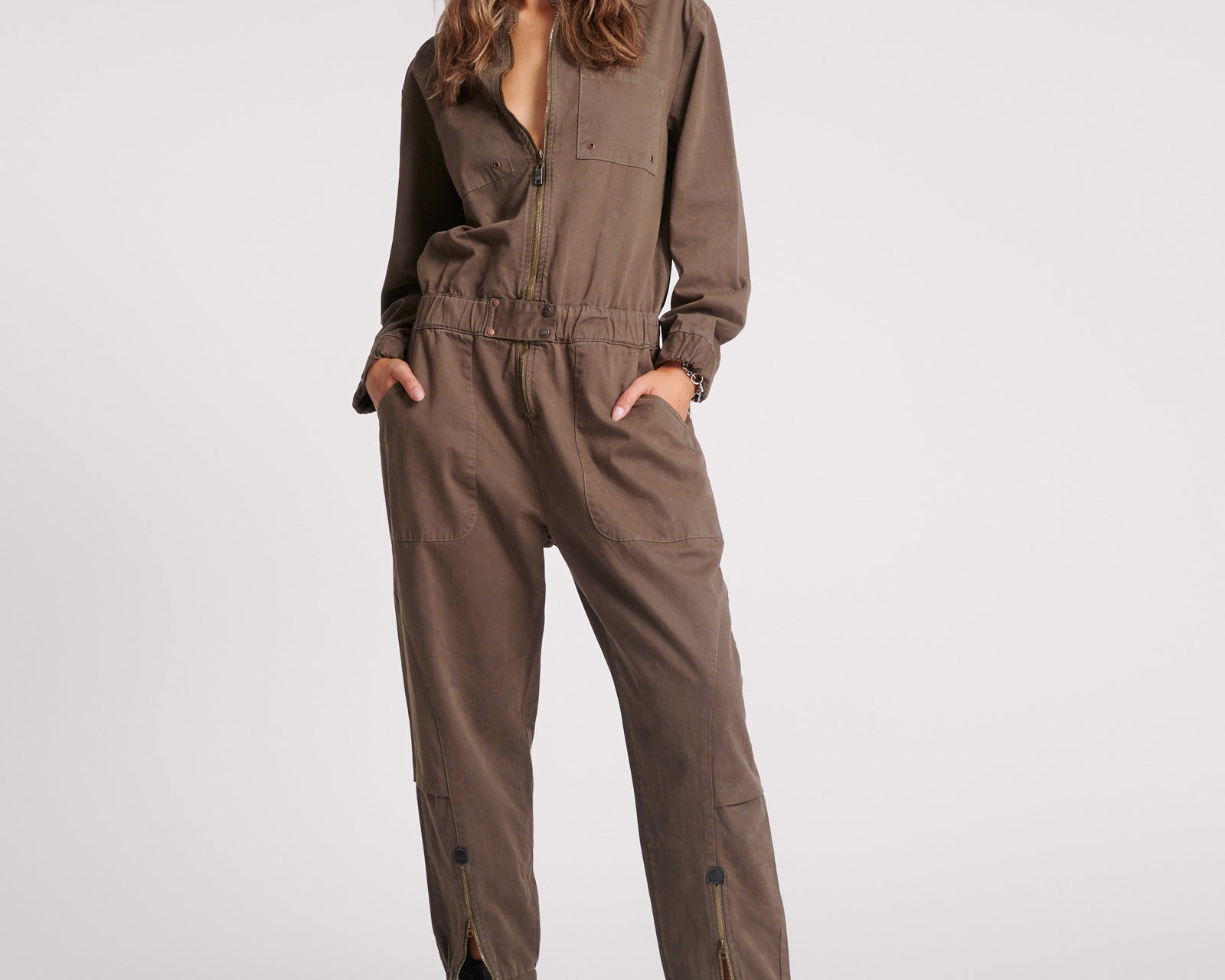 Dark Romance Jumpsuit - Dark Khaki
