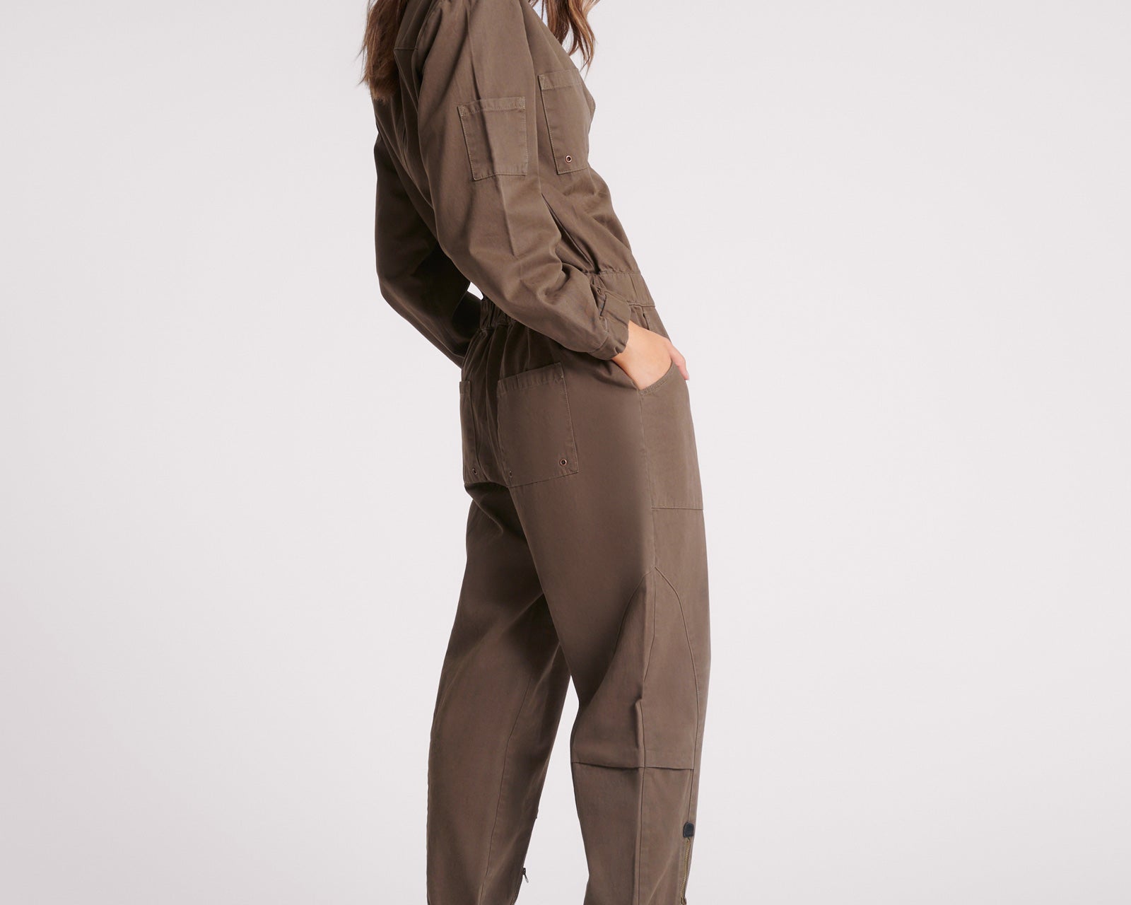 Dark Romance Jumpsuit - Dark Khaki