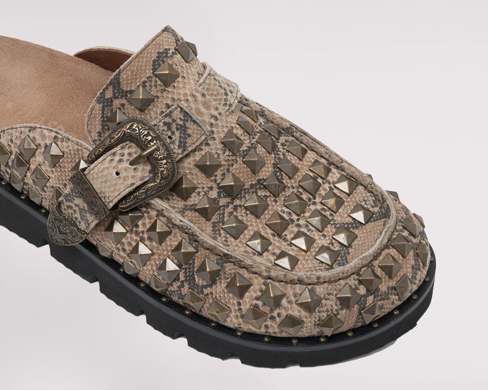Studded Phoenix Slides - Snake