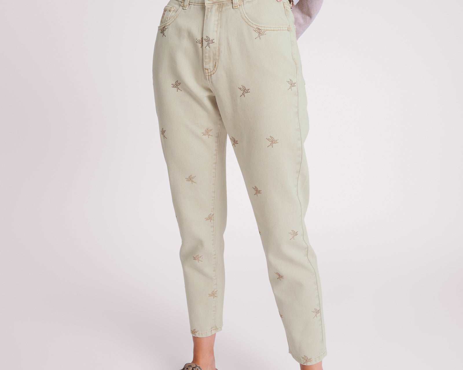 Legends High Waist Straight Leg Denim Jeans - Antique Khaki