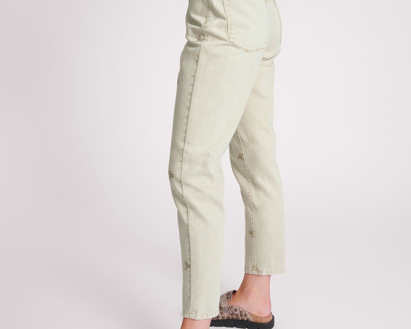 Legends High Waist Straight Leg Denim Jeans - Antique Khaki