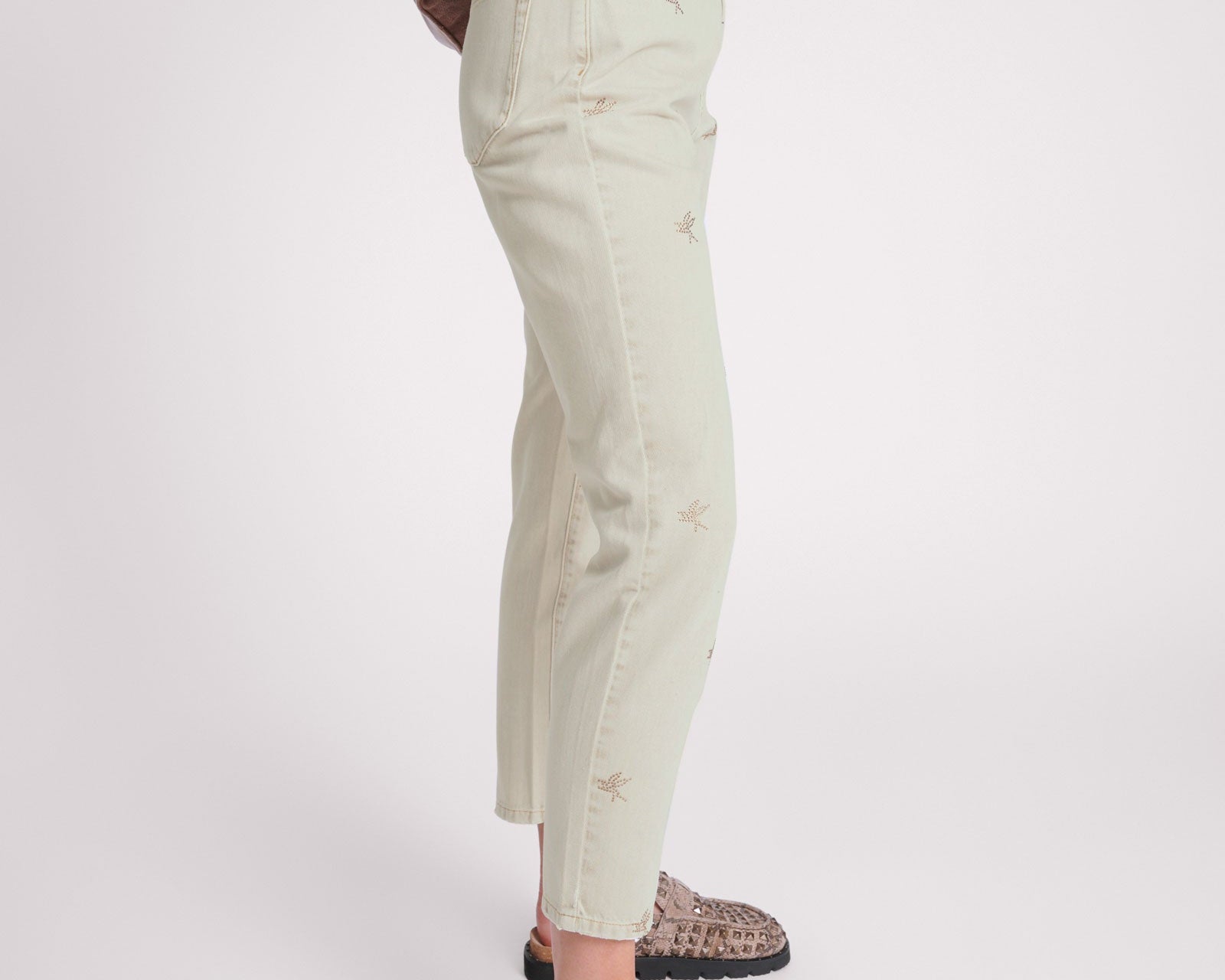 Legends High Waist Straight Leg Denim Jeans - Antique Khaki
