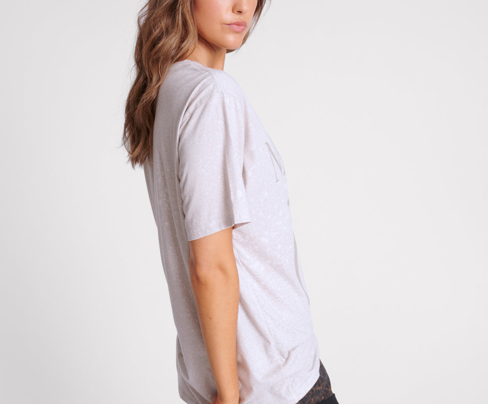 Nevermind Hand Dyed Raindrop Boyfriend Tee - Stone