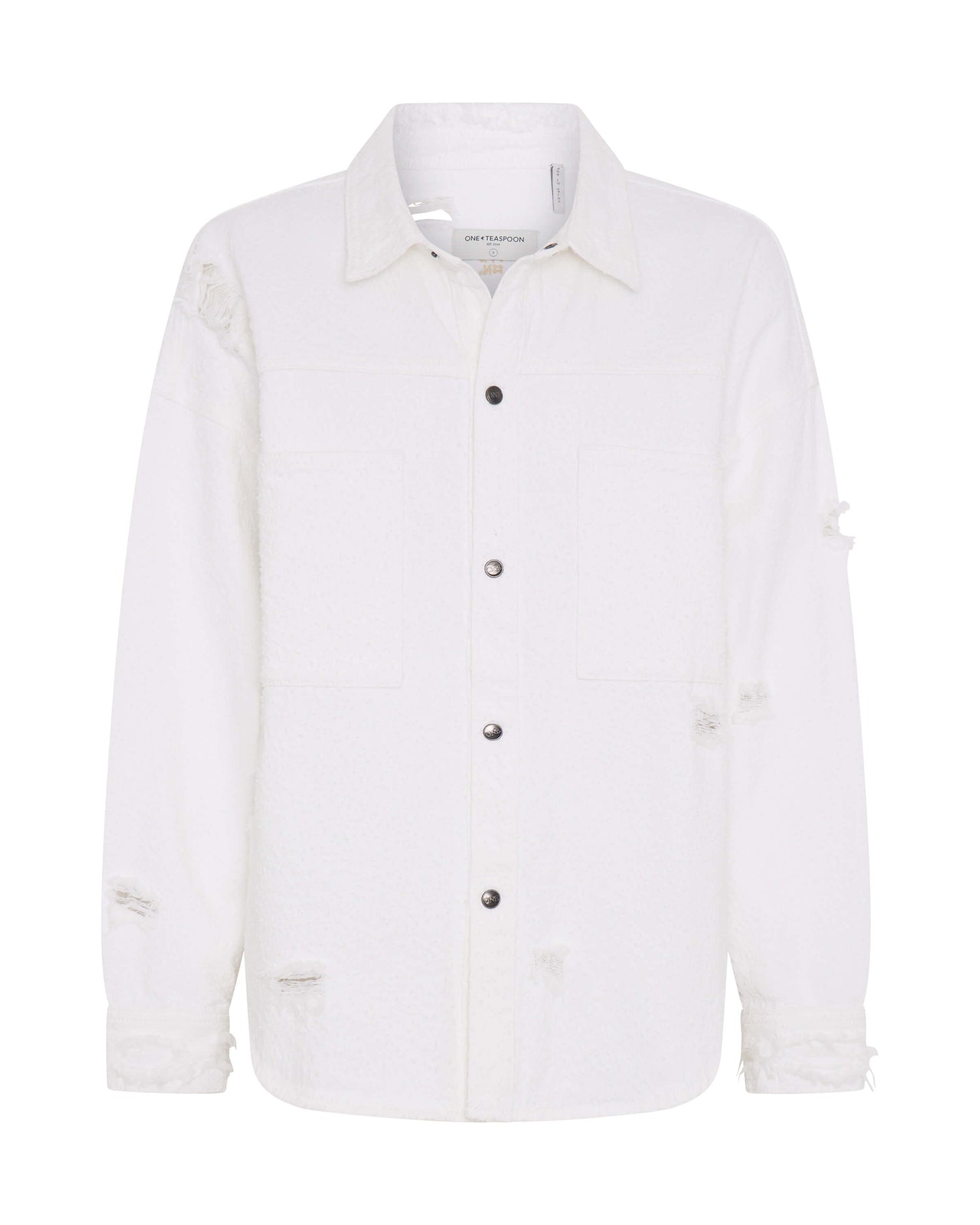 Daria Denim Shacket - Textured White