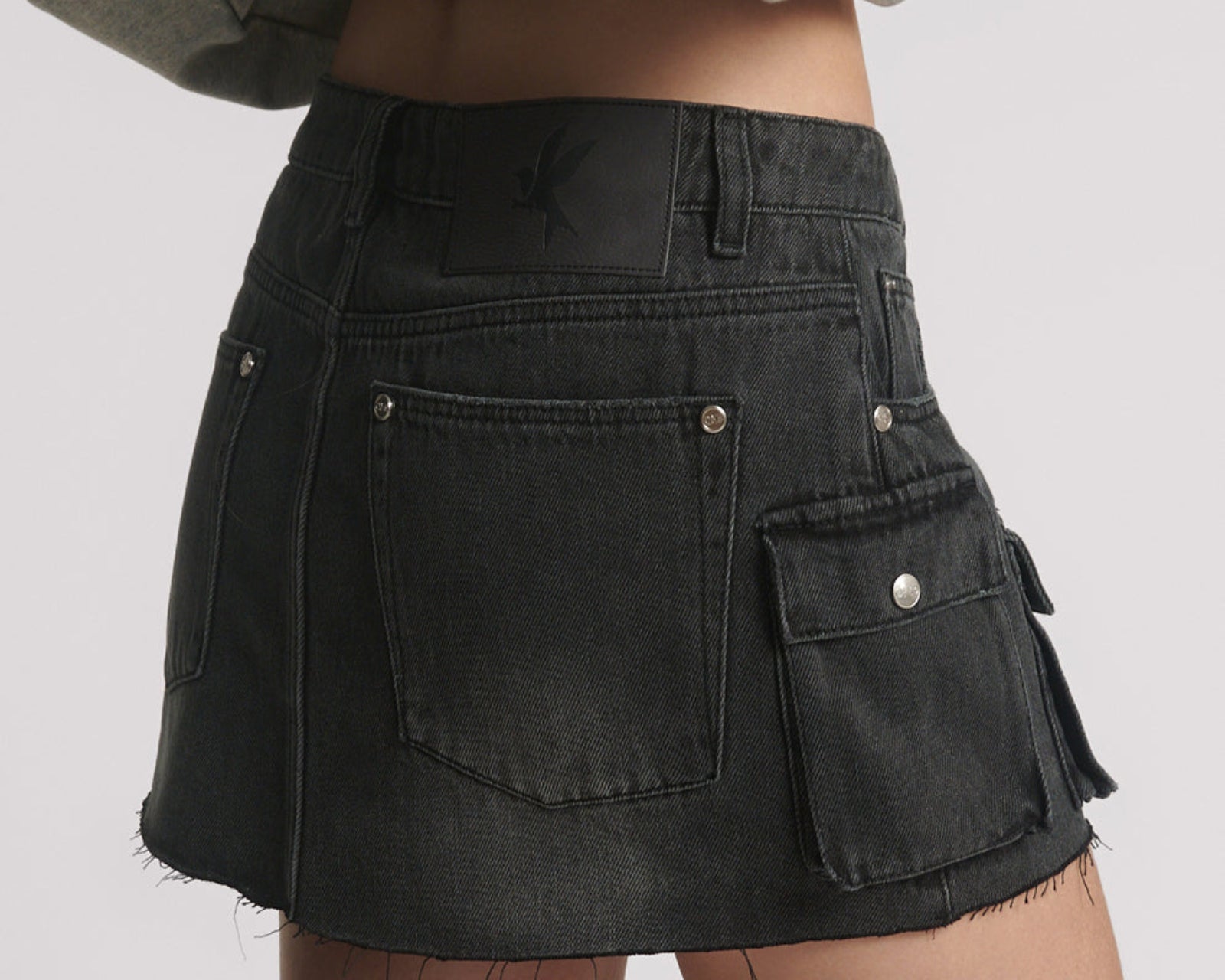 Sloane Low Waist Denim Mini Skirt - Faded Black
