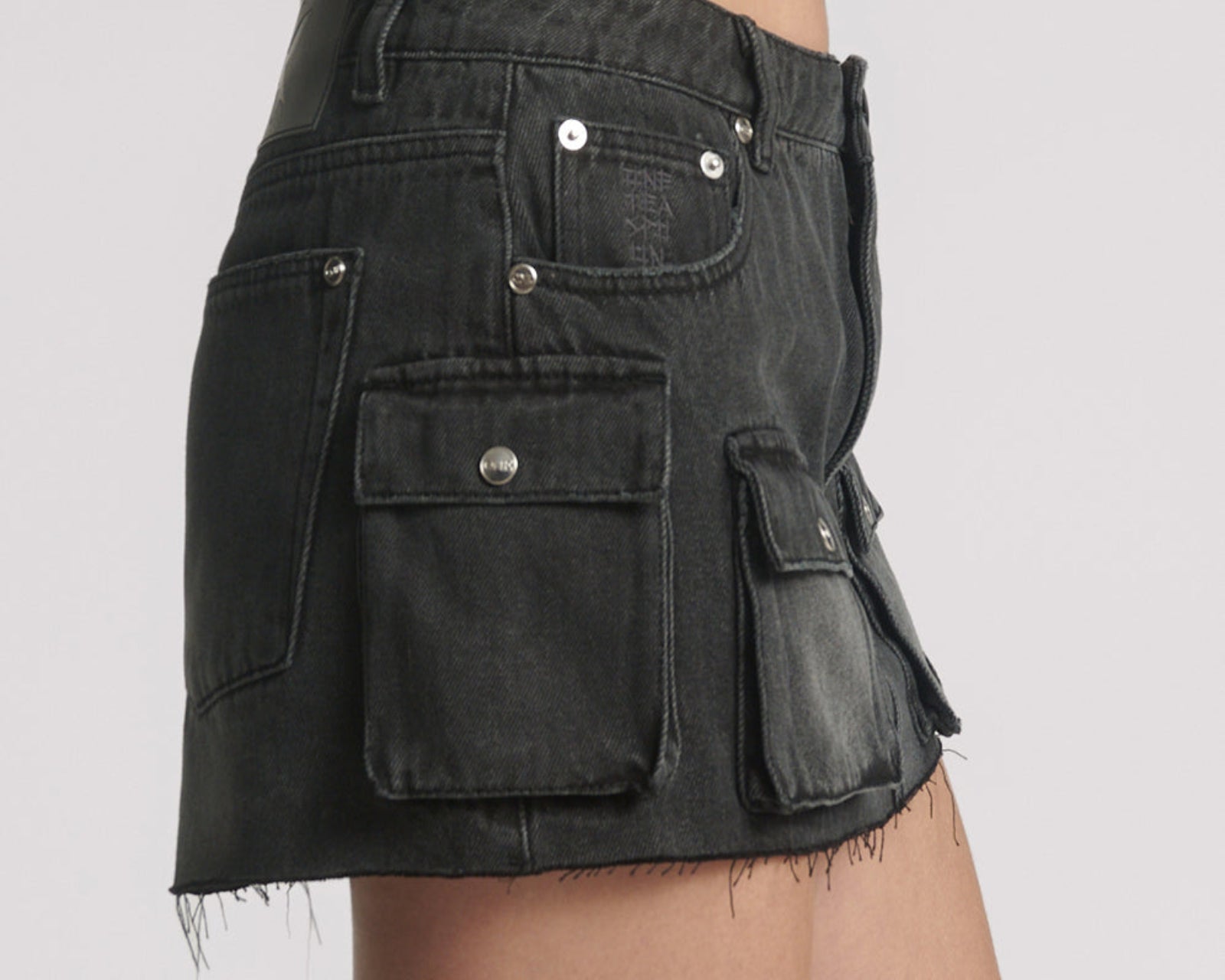 Sloane Low Waist Denim Mini Skirt - Faded Black