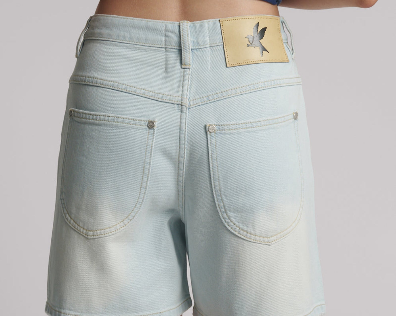 Kinks Mid Waist Long Length Denim Shorts - Le Surf
