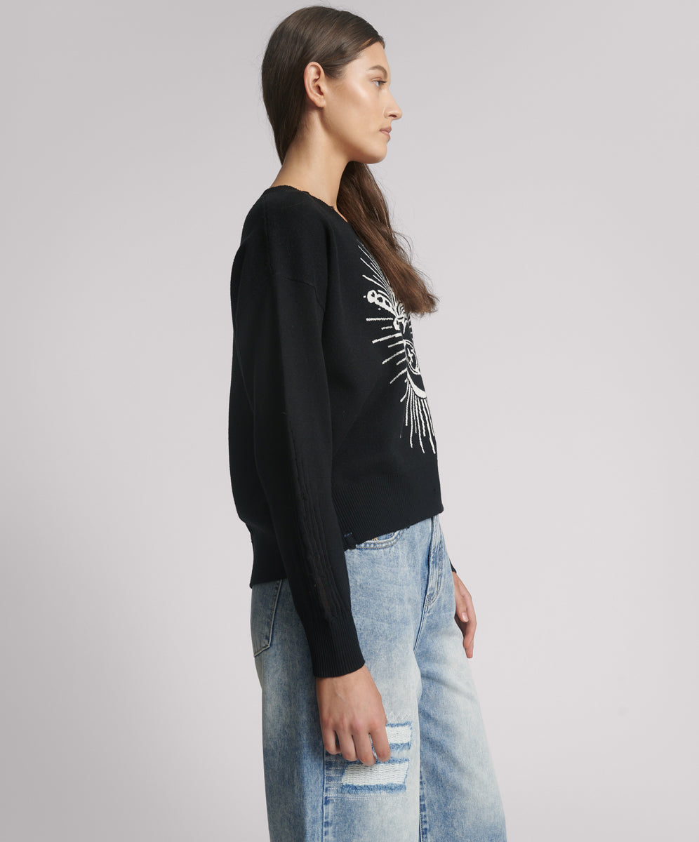 Heart O Steel Knit Jumper - Black | One Teaspoon