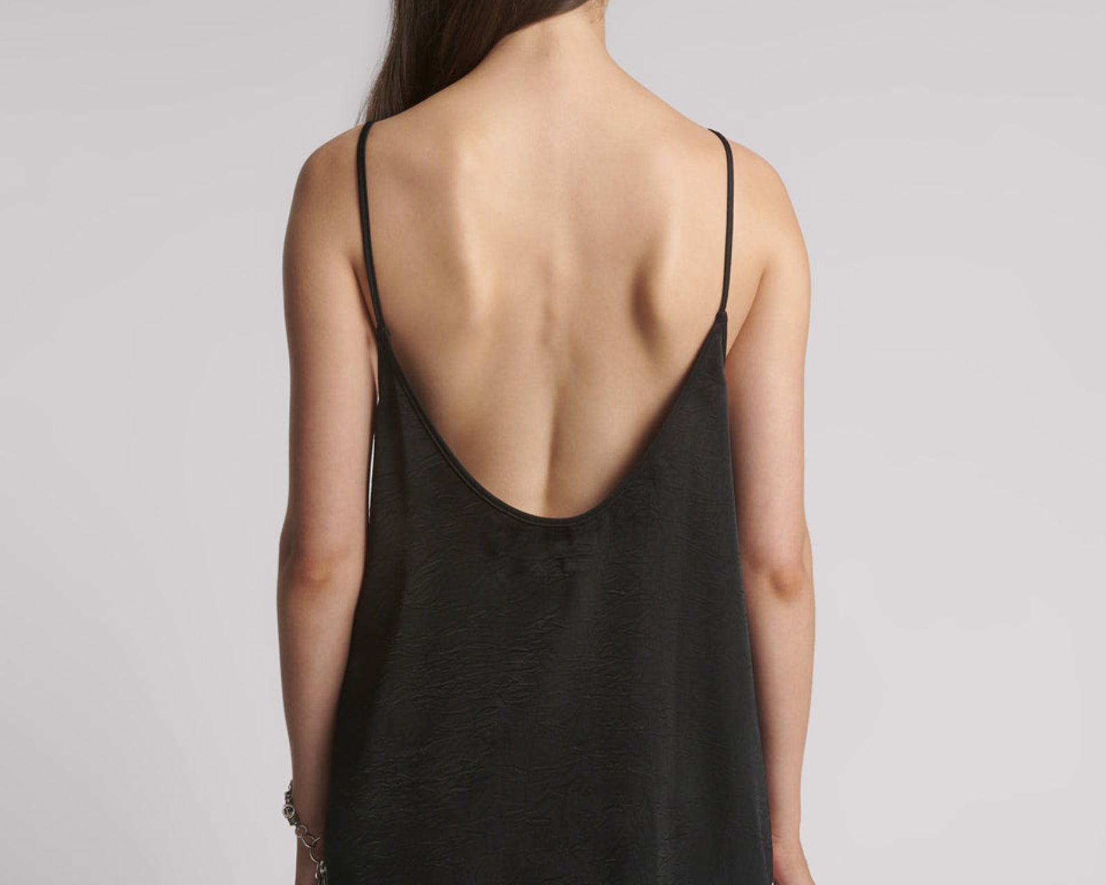 Courtney Zipped Up Satin Slip Mini Dress - Black