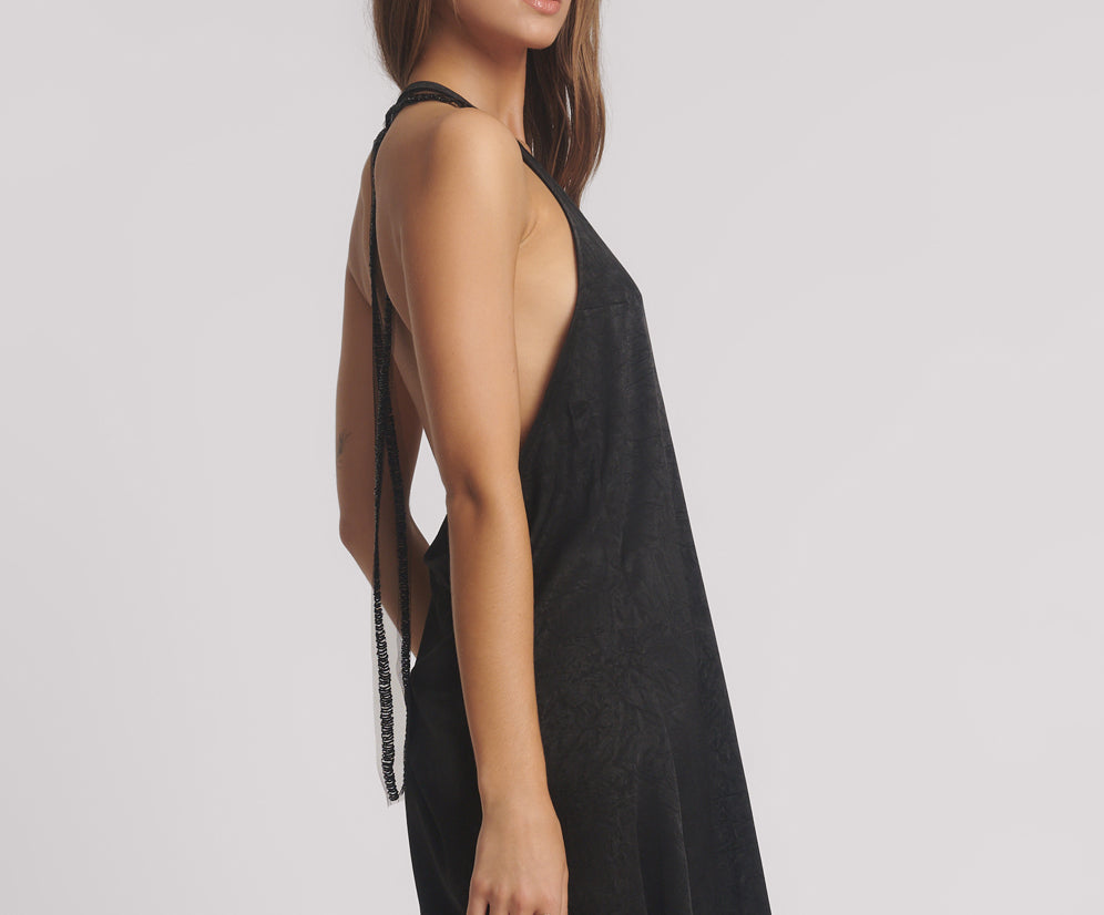 Roxie Embellished Backless Slip Mini Dress - Black | One Teaspoon Roxie Embellished Backless Slip Mini Dress - Black | One Teaspoon