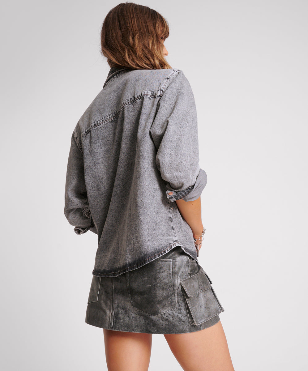 Products HAND EMBELLISHED DENIM SHACKET