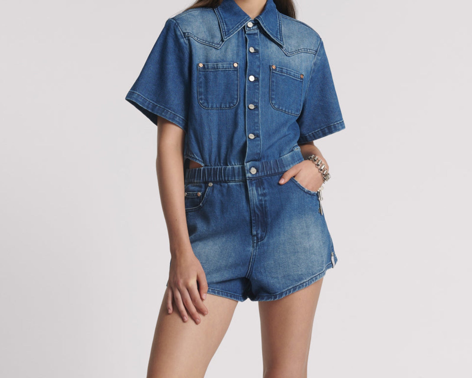 Taylor Denim Jumpsuit - Rosewood