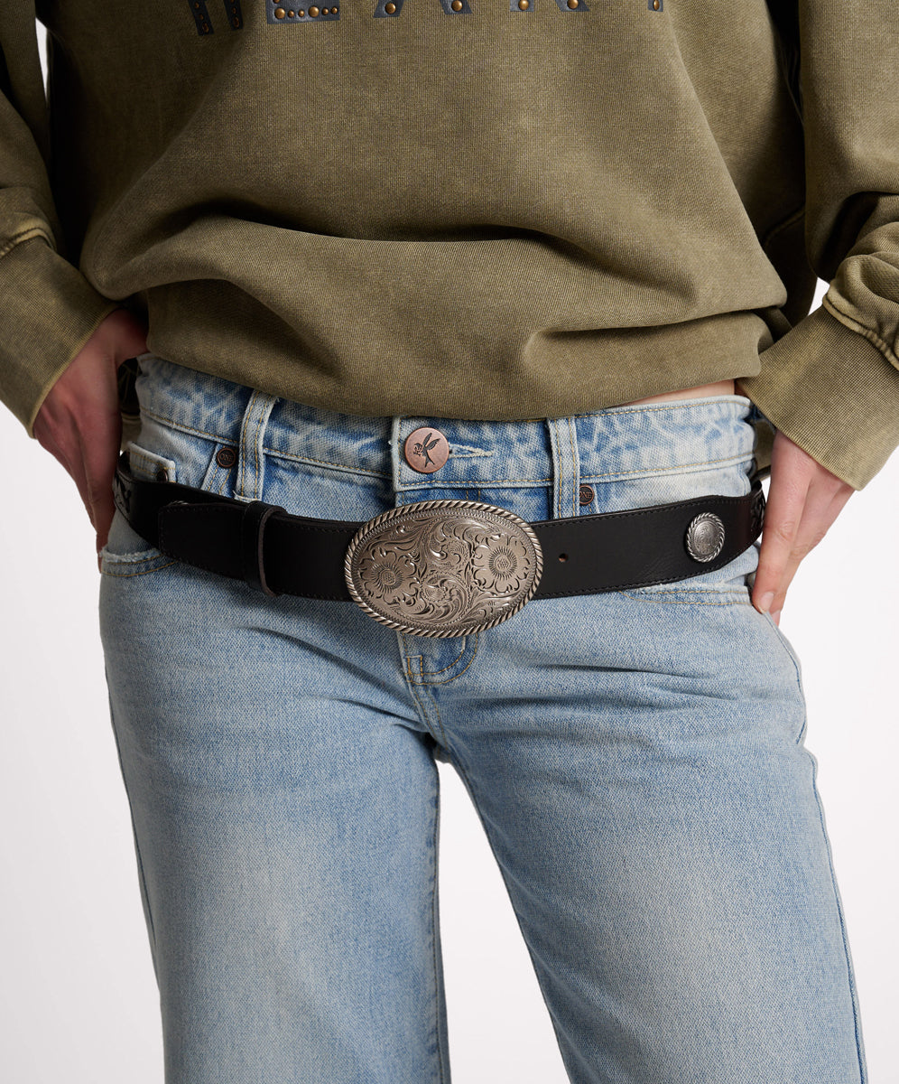 Last Stock Rodeo Leather Belt - Black