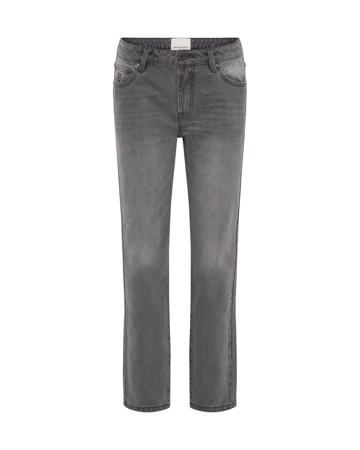 Stixx Low Waist Slim Straight Leg Denim Jeans - Dove Grey