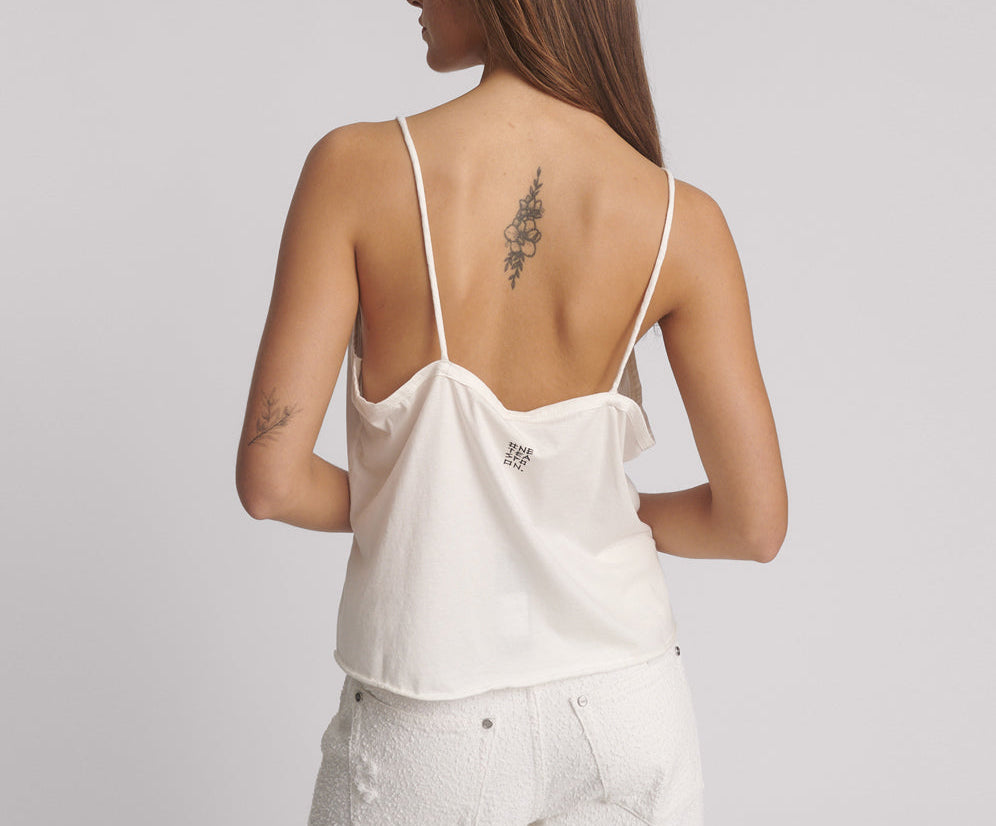 Deep V Front Singlet - White