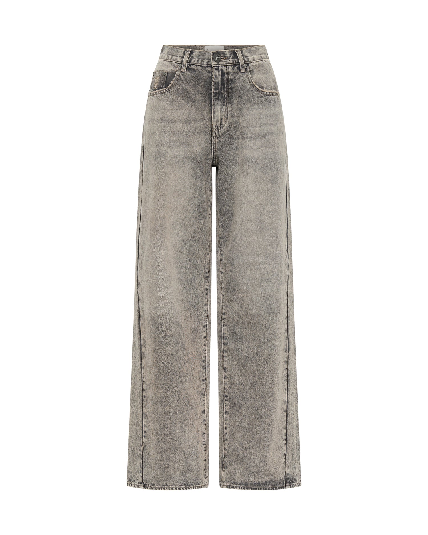 Jackson Mid Waist Wide Leg Denim Jeans - Dusty Smoke