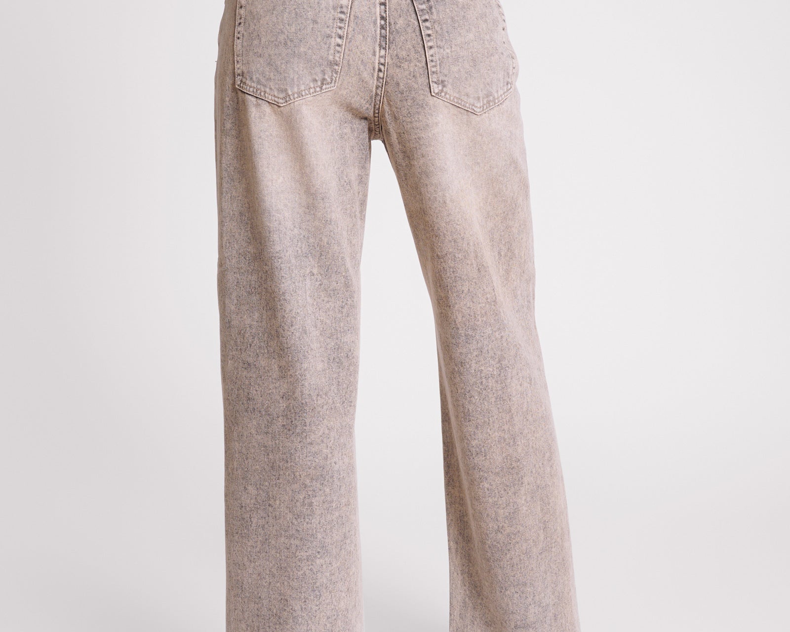 Jackson Mid Waist Wide Leg Denim Jeans - Dusty Smoke