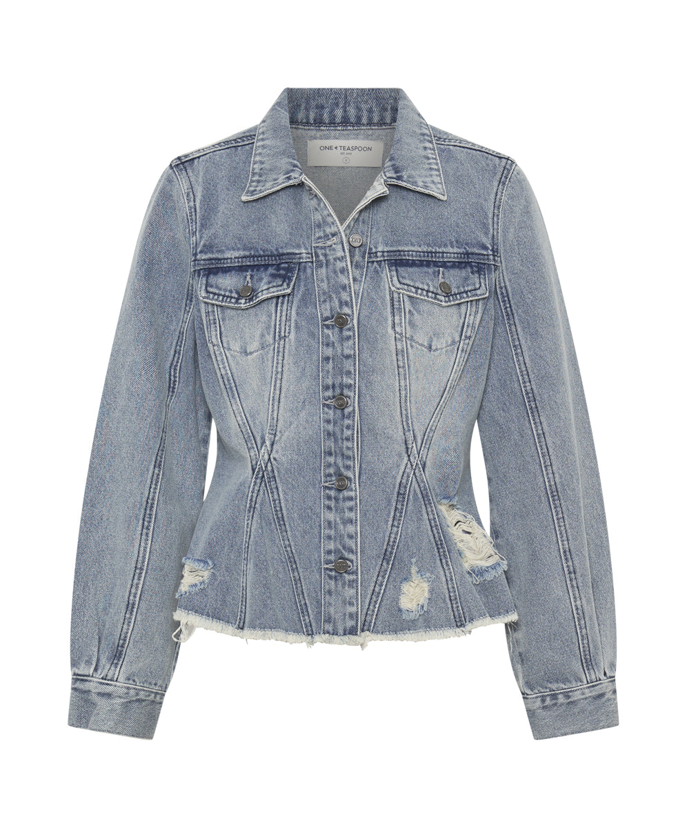 Last Stock SALTY DOG PEPLUM DENIM SHACKET