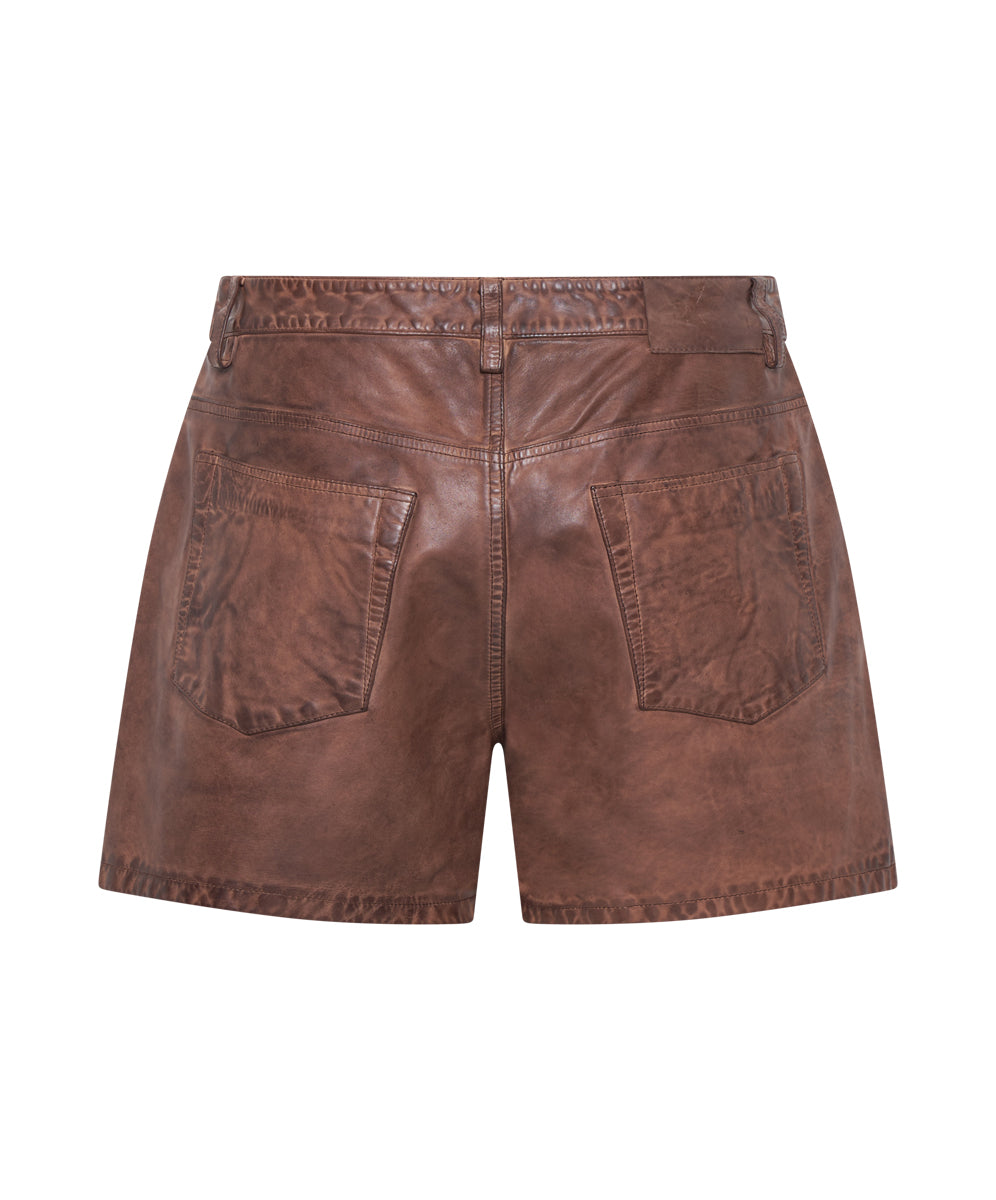 Vintage Brown Leather Shorts | One Teaspoon