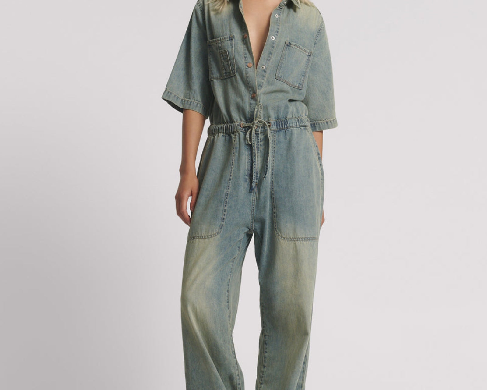 Veronica Denim Jumpsuit - Blue Sand