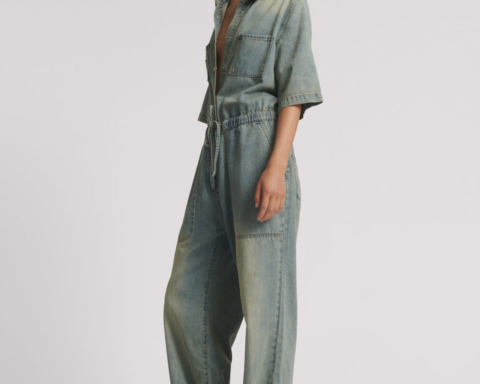 Veronica Denim Jumpsuit - Blue Sand
